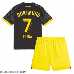 Borussia Dortmund Giovanni Reyna #7 Seconda Maglia Bambino 2023-24 Manica Corta (+ Pantaloni corti)